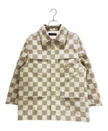 LOUIS VUITTON（ルイ ヴィトン）の古着「ダミエシャツジャケット/RM241 HQX HQS65E」｜ブラウン×ホワイト