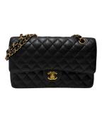 CHANELシャネル）の古着「マトラッセ25 Wフラップチェーンショルダーバッグ」｜ブラック