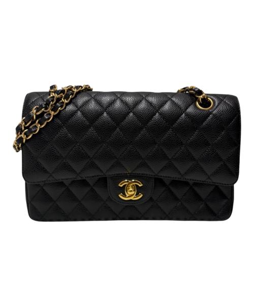 CHANEL（シャネル）CHANEL (シャネル) マトラッセ25 Wフラップチェーンショルダーバッグ ブラック サイズ:25の古着・服飾アイテム