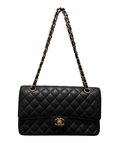 CHANEL（シャネル）CHANEL (シャネル) マトラッセ25 Wフラップチェーンショルダーバッグ ブラック サイズ:25の古着・服飾アイテム