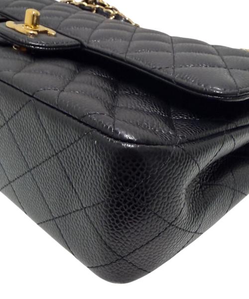 CHANEL（シャネル）CHANEL (シャネル) マトラッセ25 Wフラップチェーンショルダーバッグ ブラック サイズ:25の古着・服飾アイテム