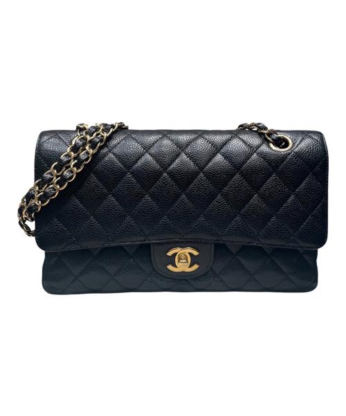 CHANEL（シャネル）CHANEL (シャネル) Wフラップチェーンショルダーバッグ/マトラッセ25/キャビアスキン ブラック サイズ:25の古着・服飾アイテム