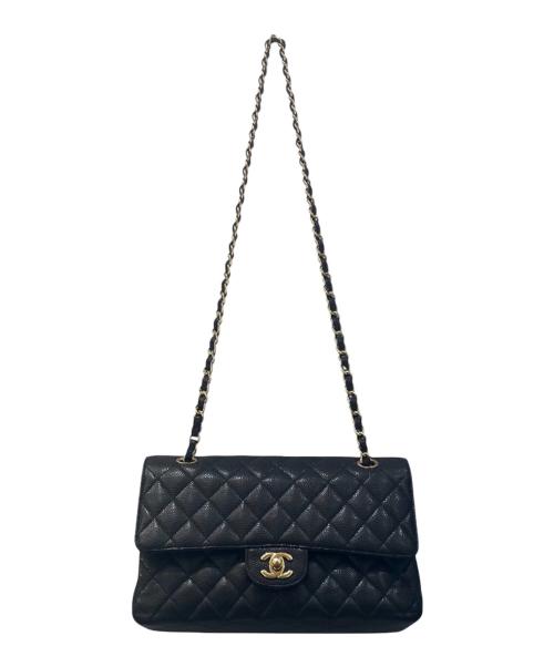 CHANEL（シャネル）CHANEL (シャネル) Wフラップチェーンショルダーバッグ/マトラッセ25/キャビアスキン ブラック サイズ:25の古着・服飾アイテム