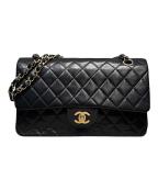 CHANELシャネル）の古着「マトラッセ25/Wフラップチェーンショルダーバッグ/ラムスキン」｜ブラック
