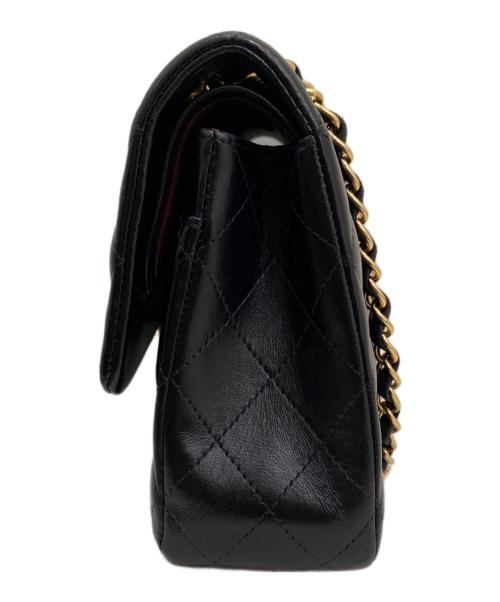 CHANEL（シャネル）CHANEL (シャネル) マトラッセ25 Wフラップチェーンショルダーバッグ ブラック サイズ:25の古着・服飾アイテム