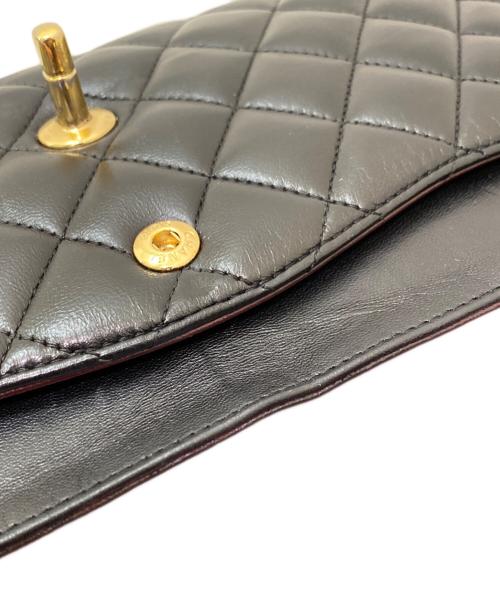 CHANEL（シャネル）CHANEL (シャネル) マトラッセ25 Wフラップチェーンショルダーバッグ ブラック サイズ:25の古着・服飾アイテム
