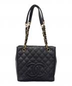 CHANELシャネル）の古着「PSTチェーントートバッグ」｜ブラック