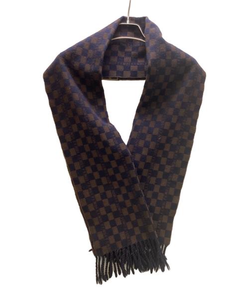 FENDI（フェンディ）FENDI (フェンディ) マフラー ネイビー×ブラウンの古着・服飾アイテム