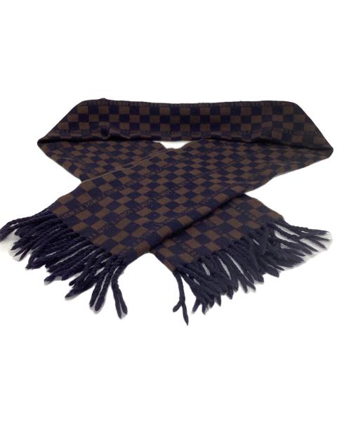 FENDI（フェンディ）FENDI (フェンディ) マフラー ネイビー×ブラウンの古着・服飾アイテム