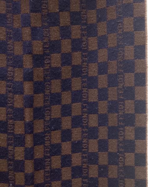 FENDI（フェンディ）FENDI (フェンディ) マフラー ネイビー×ブラウンの古着・服飾アイテム
