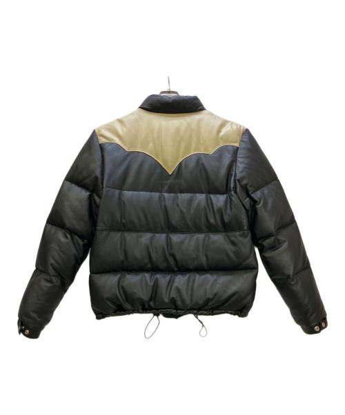 FREEDOM（フリーダム）FREEDOM (フリーダム) ウェスタンヨークレザーダウンジャケット ベージュ×ブラック サイズ:XLの古着・服飾アイテム
