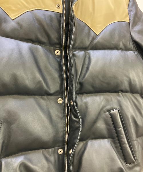 FREEDOM（フリーダム）FREEDOM (フリーダム) ウェスタンヨークレザーダウンジャケット ベージュ×ブラック サイズ:XLの古着・服飾アイテム