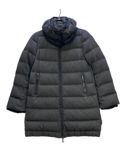 MONCLER（モンクレール）MONCLER (モンクレール) Long down jacket グレーの古着・服飾アイテム