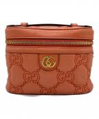 GUCCIグッチ）の古着「チェーンショルダーバッグ GGマトラッセ ミニトップハンドルバッグ」｜オレンジ