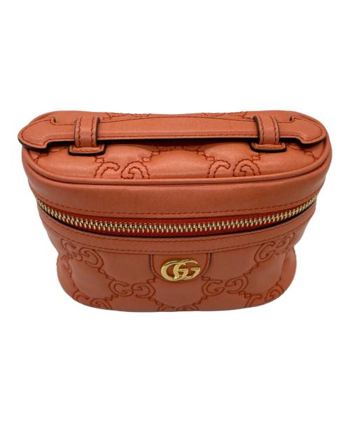 GUCCI（グッチ）GUCCI (グッチ) チェーンショルダーバッグ GGマトラッセ ミニトップハンドルバッグ オレンジの古着・服飾アイテム