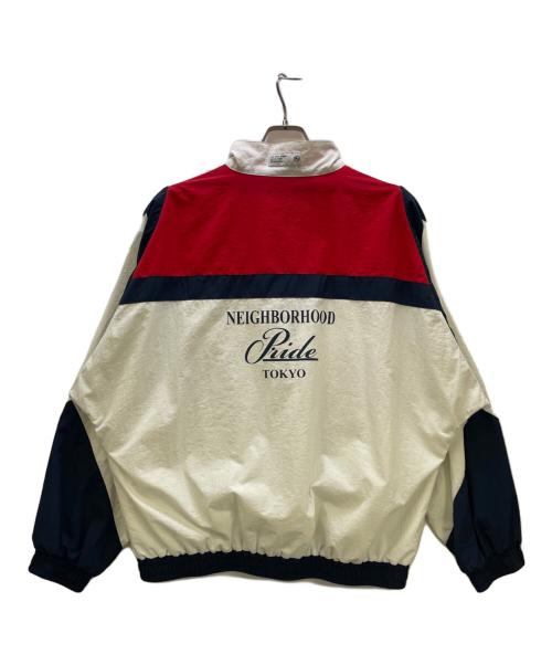 NEIGHBORHOOD（ネイバーフッド）NEIGHBORHOOD (ネイバーフッド) ナイロンジャケット ホワイト×ネイビー×レッド サイズ:Lの古着・服飾アイテム
