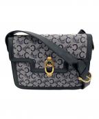 CELINEセリーヌ）の古着「ヴィンテージショルダーバッグ」｜ネイビー×ゴールド