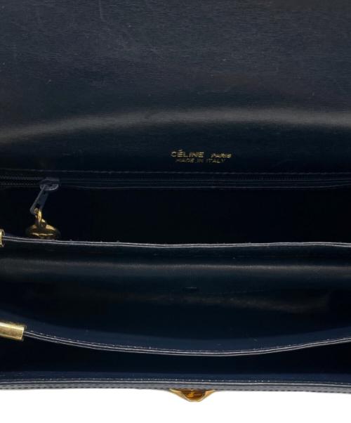 CELINE（セリーヌ）CELINE (セリーヌ) ヴィンテージショルダーバッグ ネイビー×ゴールドの古着・服飾アイテム