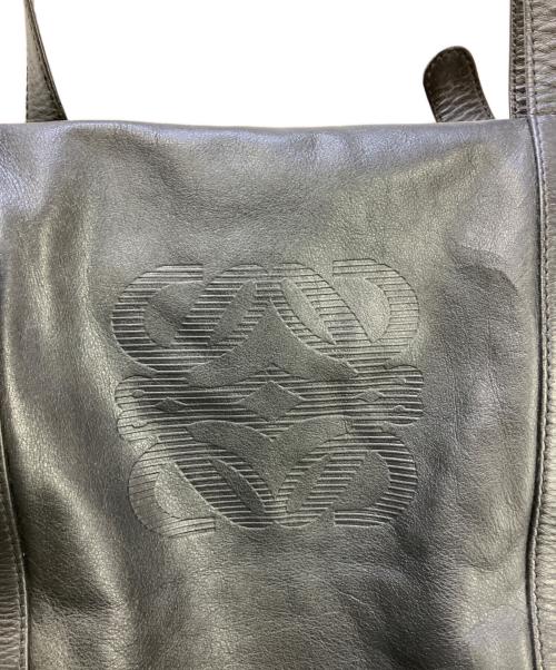 LOEWE（ロエベ）LOEWE (ロエベ) レザーボストンバッグ アナグラム ブラックの古着・服飾アイテム