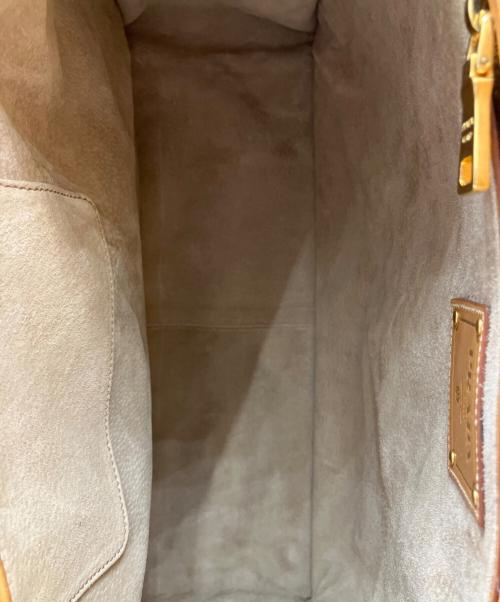 PRADA（プラダ）PRADA (プラダ) 2WAYキャンバスバッグ カナパキャンバス ボーダー ブラック×グレーの古着・服飾アイテム