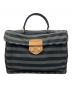 PRADA（プラダ）の古着「2WAYキャンバスバッグ カナパキャンバス ボーダー」｜ブラック×グレー