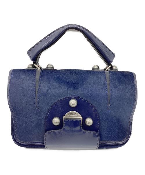 FENDI（フェンディ）FENDI (フェンディ) ショルダーバッグ シークレットコード ネイビー×シルバーの古着・服飾アイテム