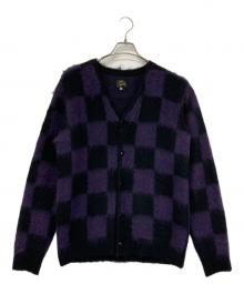 Needles（ニードルズ）の古着「モヘアニットカーディガン」｜パープル×ブラック