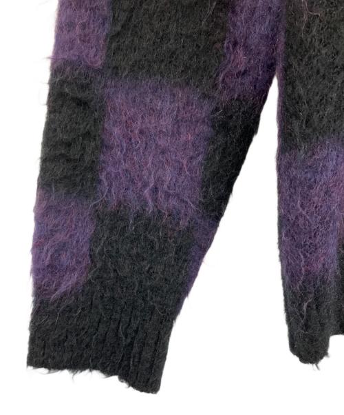 Needles（ニードルズ）Needles (ニードルズ) モヘアニットカーディガン パープル×ブラック サイズ:Sの古着・服飾アイテム