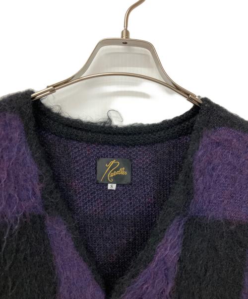 Needles（ニードルズ）Needles (ニードルズ) モヘアニットカーディガン パープル×ブラック サイズ:Sの古着・服飾アイテム