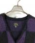 中古・古着 Needles (ニードルズ) モヘアニットカーディガン パープル×ブラック サイズ:S：12000円