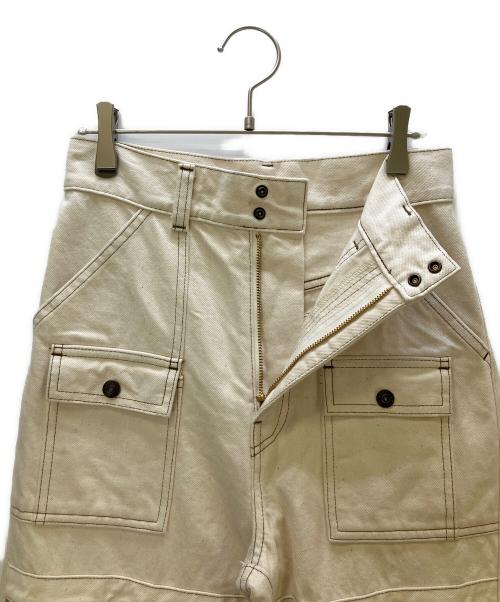 KAPITAL（キャピタル）KAPITAL (キャピタル) フレアデニム 22SS 14oz White Denim Wind Pen Bush Pants ホワイト サイズ:S 未使用品の古着・服飾アイテム