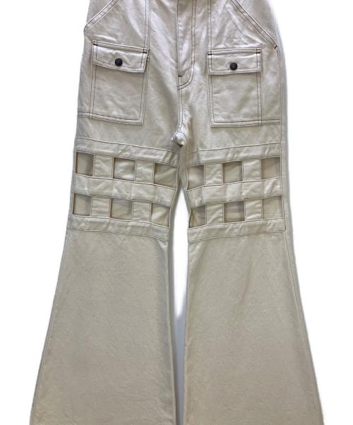 KAPITAL（キャピタル）KAPITAL (キャピタル) フレアデニム 22SS 14oz White Denim Wind Pen Bush Pants ホワイト サイズ:S 未使用品の古着・服飾アイテム