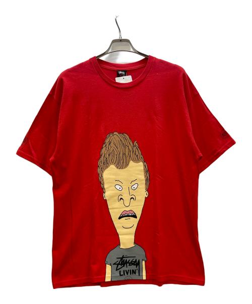 stussy（ステューシー）stussy (ステューシー) BEAVIS AND BUTT HEAD (ビーバス・アンド・バットヘッド) 半袖カットソー レッド サイズ:XLの古着・服飾アイテム