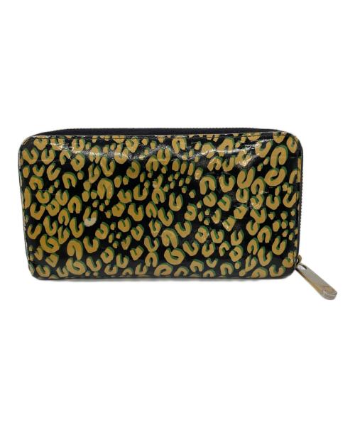 LOUIS VUITTON（ルイ ヴィトン）LOUIS VUITTON (ルイ ヴィトン) ラウンドファスナー財布 ヴェルニ ジッピーウォレット ブラック×イエローの古着・服飾アイテム