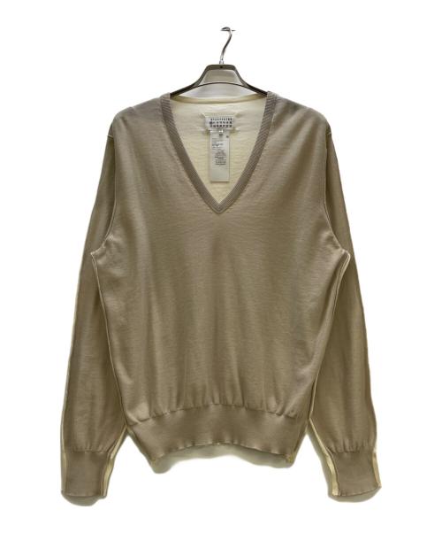 Maison Margiela（メゾンマルジェラ）Maison Margiela (メゾンマルジェラ) Inside Out Knit ベージュ サイズ:Mの古着・服飾アイテム