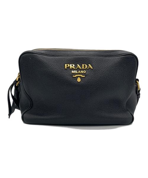 PRADA（プラダ）PRADA (プラダ) レザーショルダーバッグ ブラックの古着・服飾アイテム