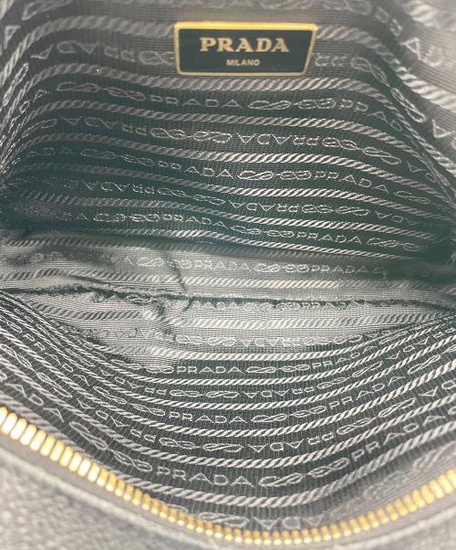 PRADA（プラダ）PRADA (プラダ) レザーショルダーバッグ ブラックの古着・服飾アイテム