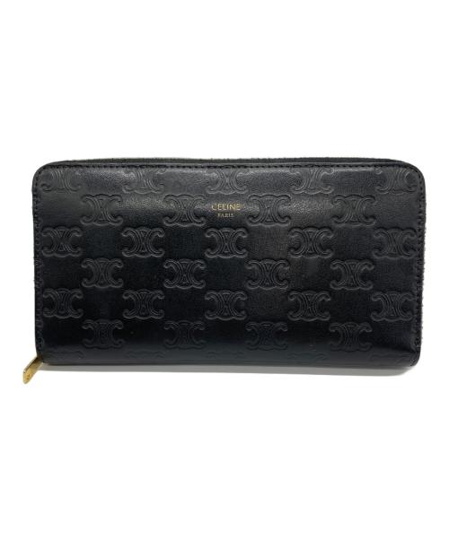 CELINE（セリーヌ）CELINE (セリーヌ) ラウンドファスナー長財布 ブラックの古着・服飾アイテム