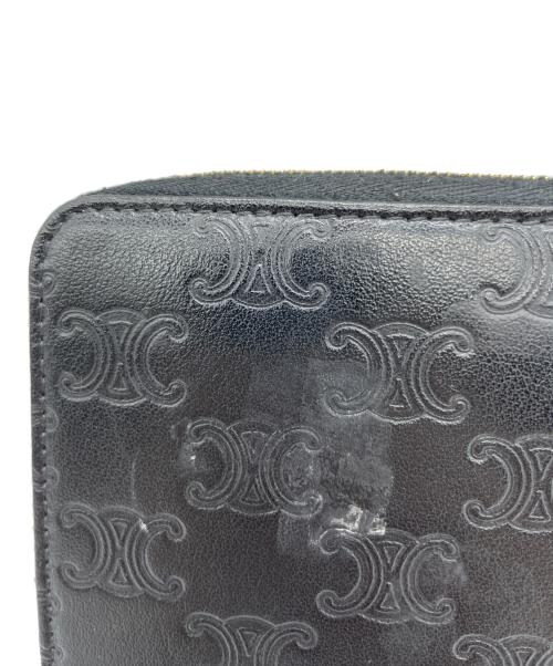 CELINE（セリーヌ）CELINE (セリーヌ) ラウンドファスナー長財布 ブラックの古着・服飾アイテム