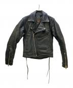 VANSONバンソン）の古着「ダブルライダースジャケット」｜ブラック