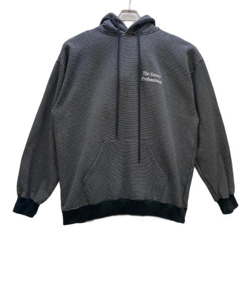 ENNOY（エンノイ）ENNOY (エンノイ) プルオーバーパーカー Border Hoodie Sweat THE ENNOY PROFESSIONAL ブラック サイズ:Lの古着・服飾アイテム
