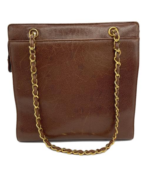 CHANEL（シャネル）CHANEL (シャネル) キャビアスキン チェーンショルダーバッグ ブラウンの古着・服飾アイテム