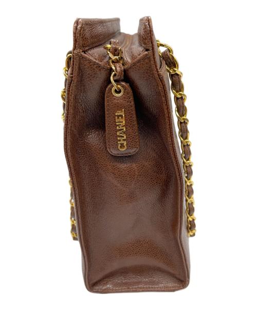 CHANEL（シャネル）CHANEL (シャネル) キャビアスキン チェーンショルダーバッグ ブラウンの古着・服飾アイテム
