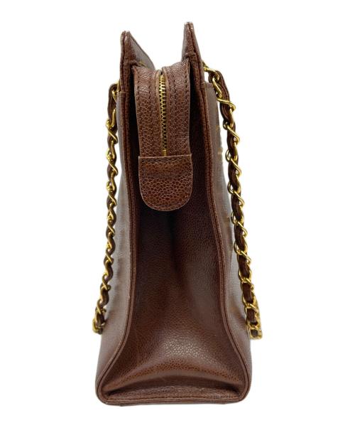 CHANEL（シャネル）CHANEL (シャネル) キャビアスキン チェーンショルダーバッグ ブラウンの古着・服飾アイテム