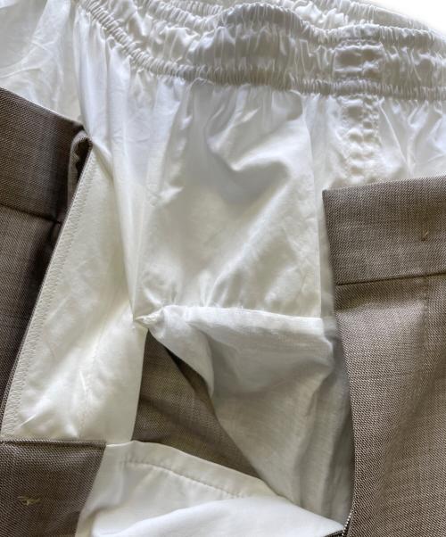 Hed Mayner（ヘド メイナー）Hed Mayner (ヘド メイナー) DOUBLE WAIST SLACKS PANTS ベージュ×ホワイト サイズ:Mの古着・服飾アイテム