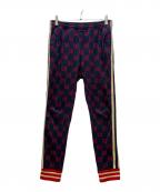GUCCIグッチ）の古着「GGジャカード ジョギングパンツ」｜ネイビー×レッド