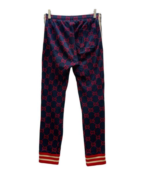 GUCCI（グッチ）GUCCI (グッチ) GGジャカード ジョギングパンツ ネイビー×レッド サイズ:Sの古着・服飾アイテム