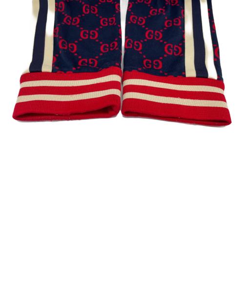 GUCCI（グッチ）GUCCI (グッチ) GGジャカード ジョギングパンツ ネイビー×レッド サイズ:Sの古着・服飾アイテム