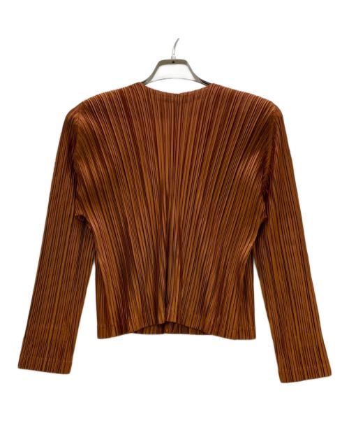 PLEATS PLEASE（プリーツプリーズ）PLEATS PLEASE (プリーツプリーズ) Cardigan ブラウン サイズ:3の古着・服飾アイテム