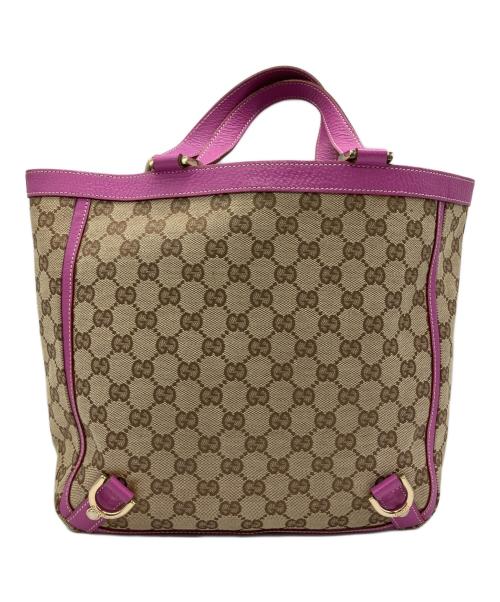 GUCCI（グッチ）GUCCI (グッチ) トートバッグ ベージュ×ピンクの古着・服飾アイテム